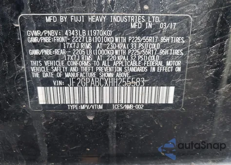 2017 Subaru Crosstrek 2.0I Premium из США, поврежденный, VIN JF2GPABCXHH255583